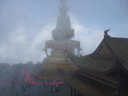 emeishan mountain with golden buddha